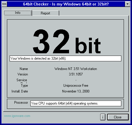 64bit Checker on Windows NT 3.51