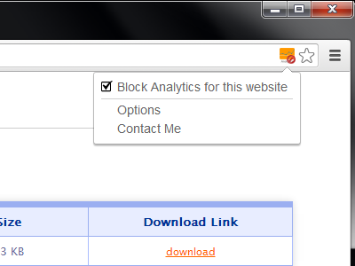 Block Yourself from Analytics popup in Chrome Screenshot