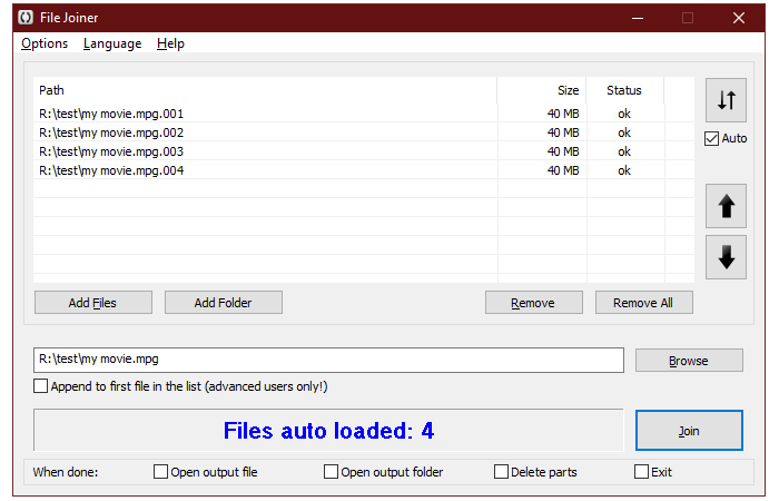 Joiners File File Joiner - Easy .001 Joiner