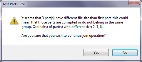 File Joiner Parts have different sizes warning